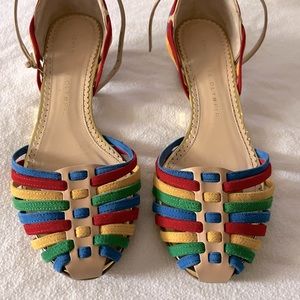 Charlotte Olympia Mariachi Rainbow Striped  suede pump sandal 🌈💃🏻